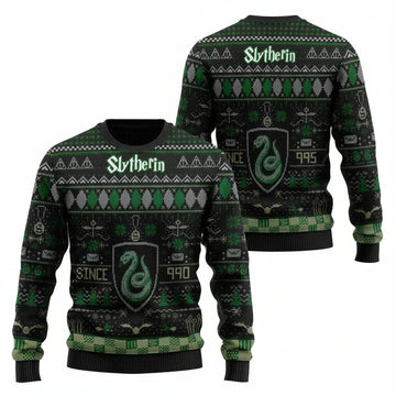 Custom Name Harry Potter Slytherin Knitted Sweater ? Usalast