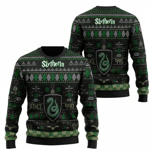 Custom Name Harry Potter Slytherin Knitted Sweater ? Usalast