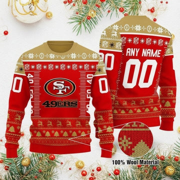 Custom Name Number Nfl Logo San Francisco 49Ers Ugly Christmas Sweater ? Usalast