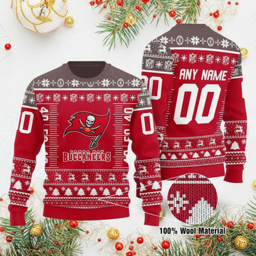 Custom Name Number Nfl Logo Tampa Bay Buccaneers Ugly Christmas Sweater ? Usalast