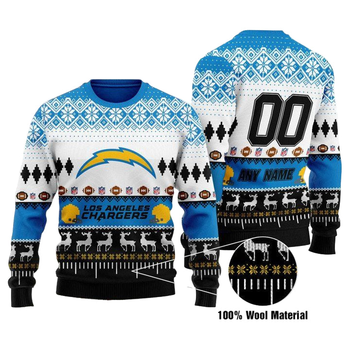 Custom Name Number Nfl Los Angeles Rams Playing Field Ugly Christmas Sweater ? Usalast