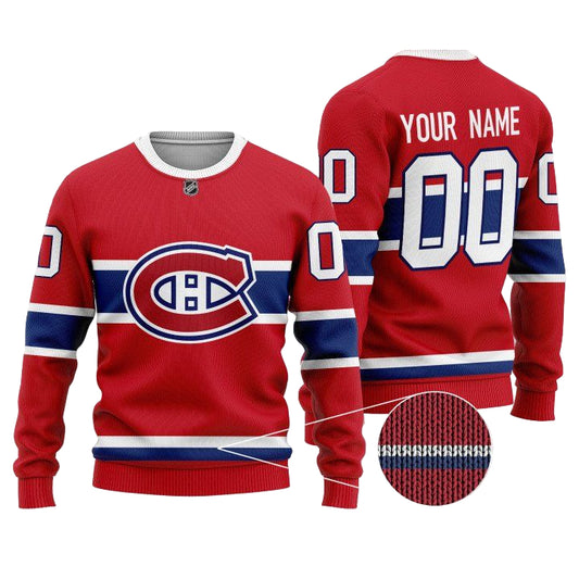Custom Name Number Nhl Montreal Canadiens Red Sweater ? Usalast