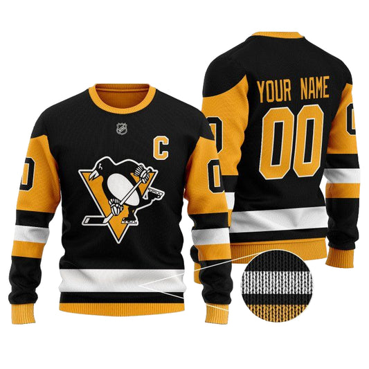 Custom Name Number Pittsburgh Penguins Nhl Black 3D Sweater ? Usalast