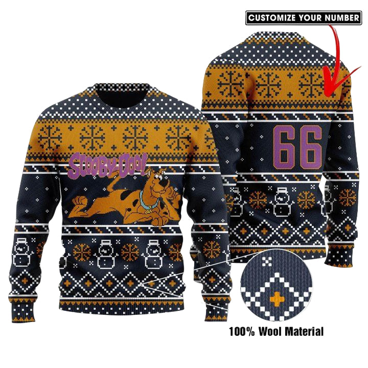 Custom Number Scooby Doo Ugly Knitted Sweater ? Usalast