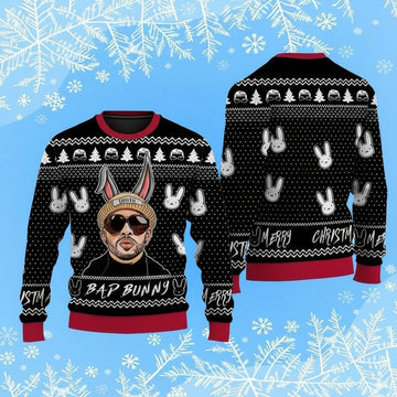 Customized Bad Bunny Sin Ti Bad Bunny 2022 Xmas 3d Ugly Christmas Sweater ? Usalast