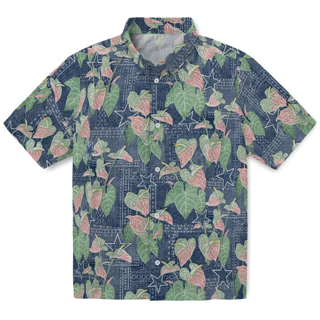 Dallas Cowboys Hawaiian Shirt - Anthurium Overlay | Moonbestprint