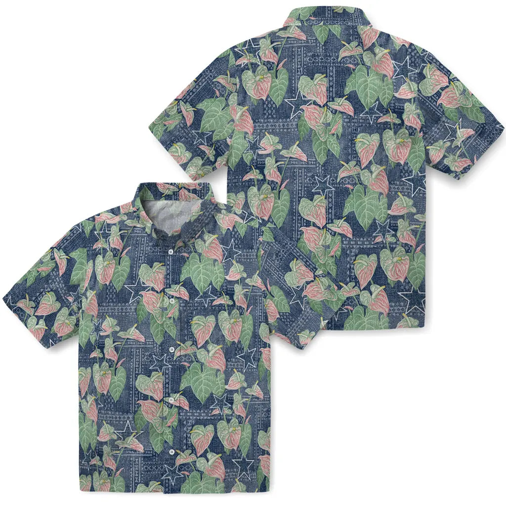 Dallas Cowboys Hawaiian Shirt - Anthurium Overlay | Moonbestprint
