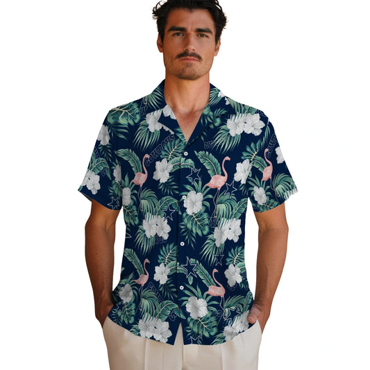 Dallas Cowboys Hawaiian Shirt - Flamingo and Hibiscus | Moonbestprint