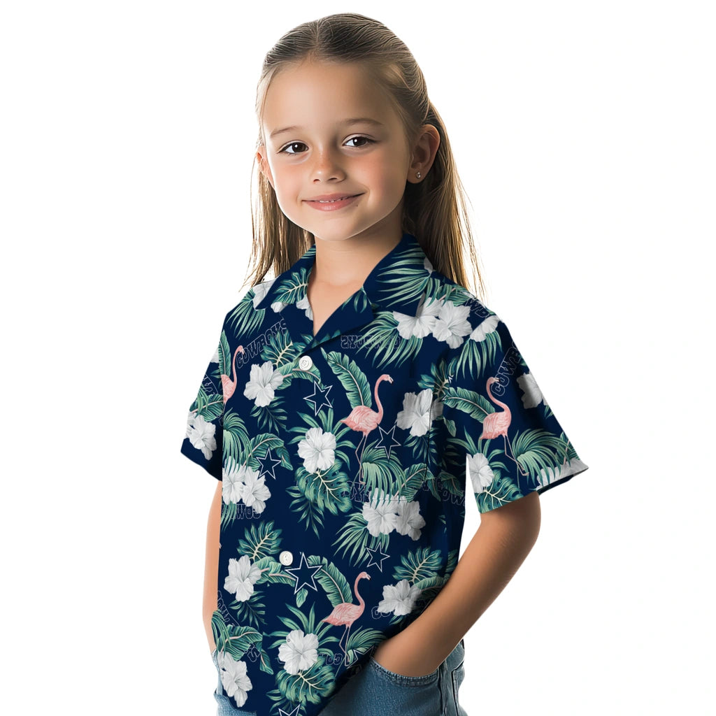 Dallas Cowboys Hawaiian Shirt - Flamingo and Hibiscus | Moonbestprint