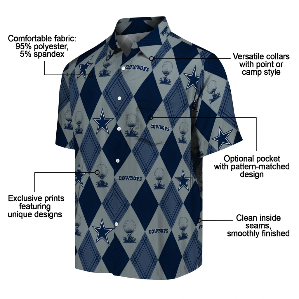 Dallas Cowboys Hawaiian Shirt - Golfing Plaid | Moonbestprint