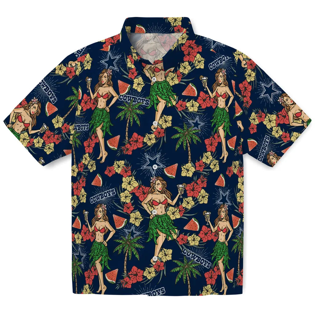 Dallas Cowboys Hawaiian Shirt - Hawaiian Girls Design | Moonbestprint