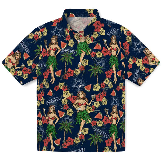 Dallas Cowboys Hawaiian Shirt - Hawaiian Girls Design | Moonbestprint