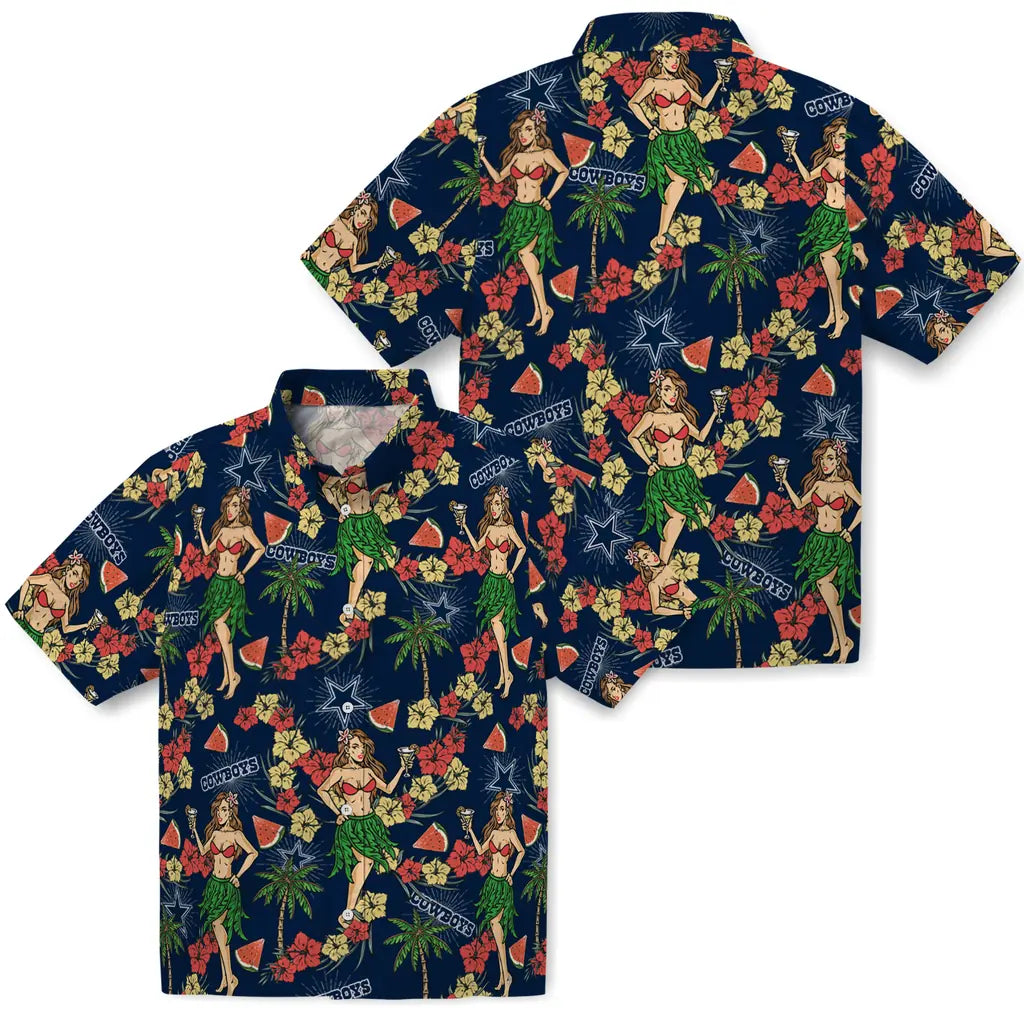 Dallas Cowboys Hawaiian Shirt - Hawaiian Girls Design | Moonbestprint
