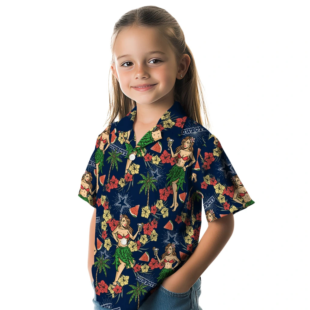 Dallas Cowboys Hawaiian Shirt - Hawaiian Girls Design | Moonbestprint