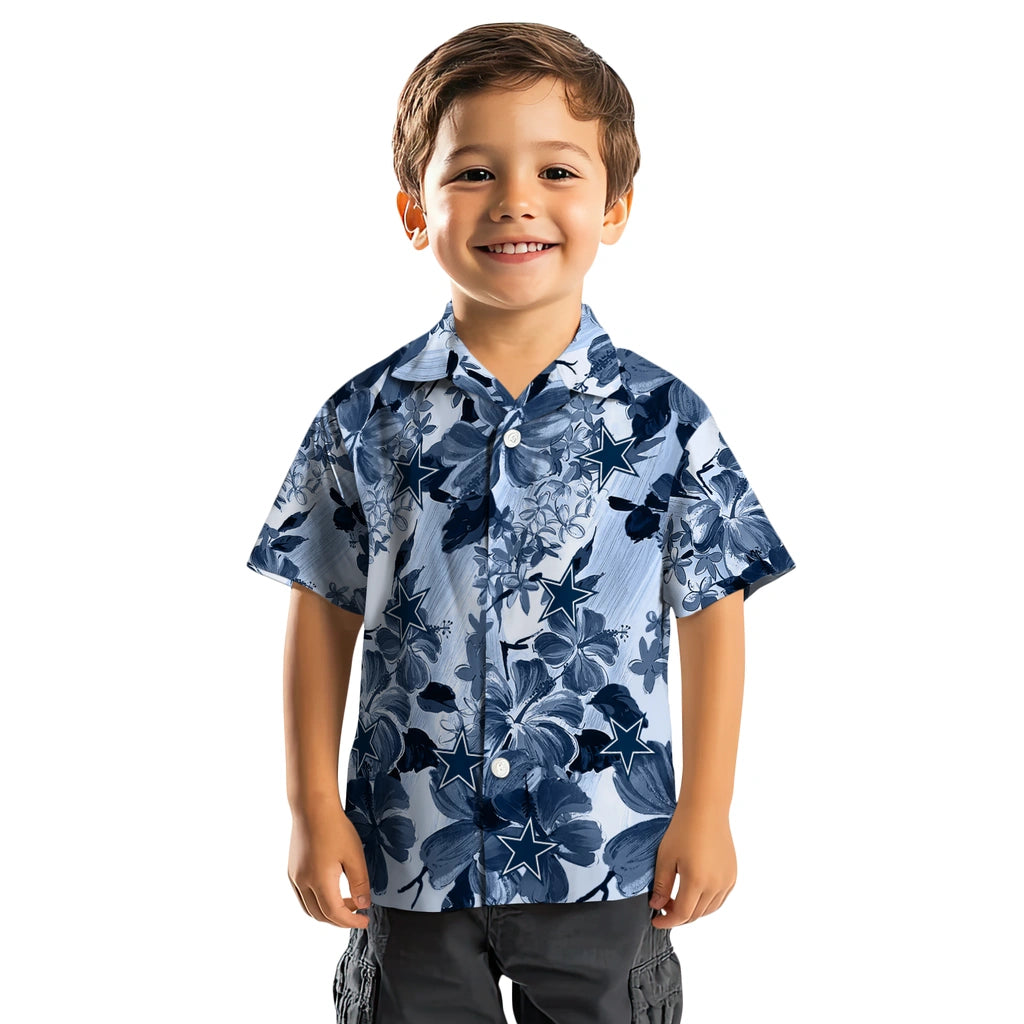 Dallas Cowboys Hawaiian Shirt - Hibiscus Arrangement | Moonbestprint