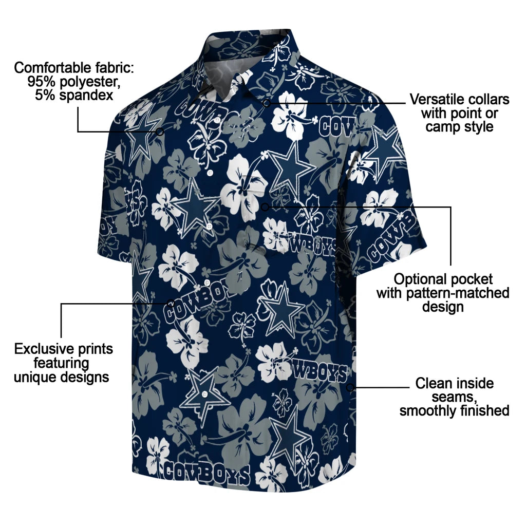 Dallas Cowboys Hibiscus Bloom Hawaiian Shirt – Moonbestprint
