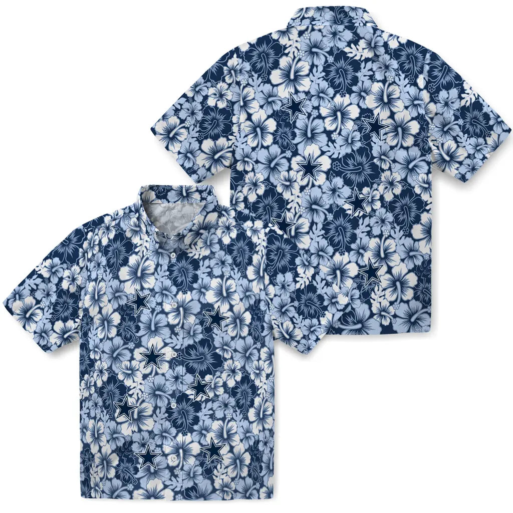 Dallas Cowboys Hawaiian Shirt - Hibiscus Blooms | Moonbestprint