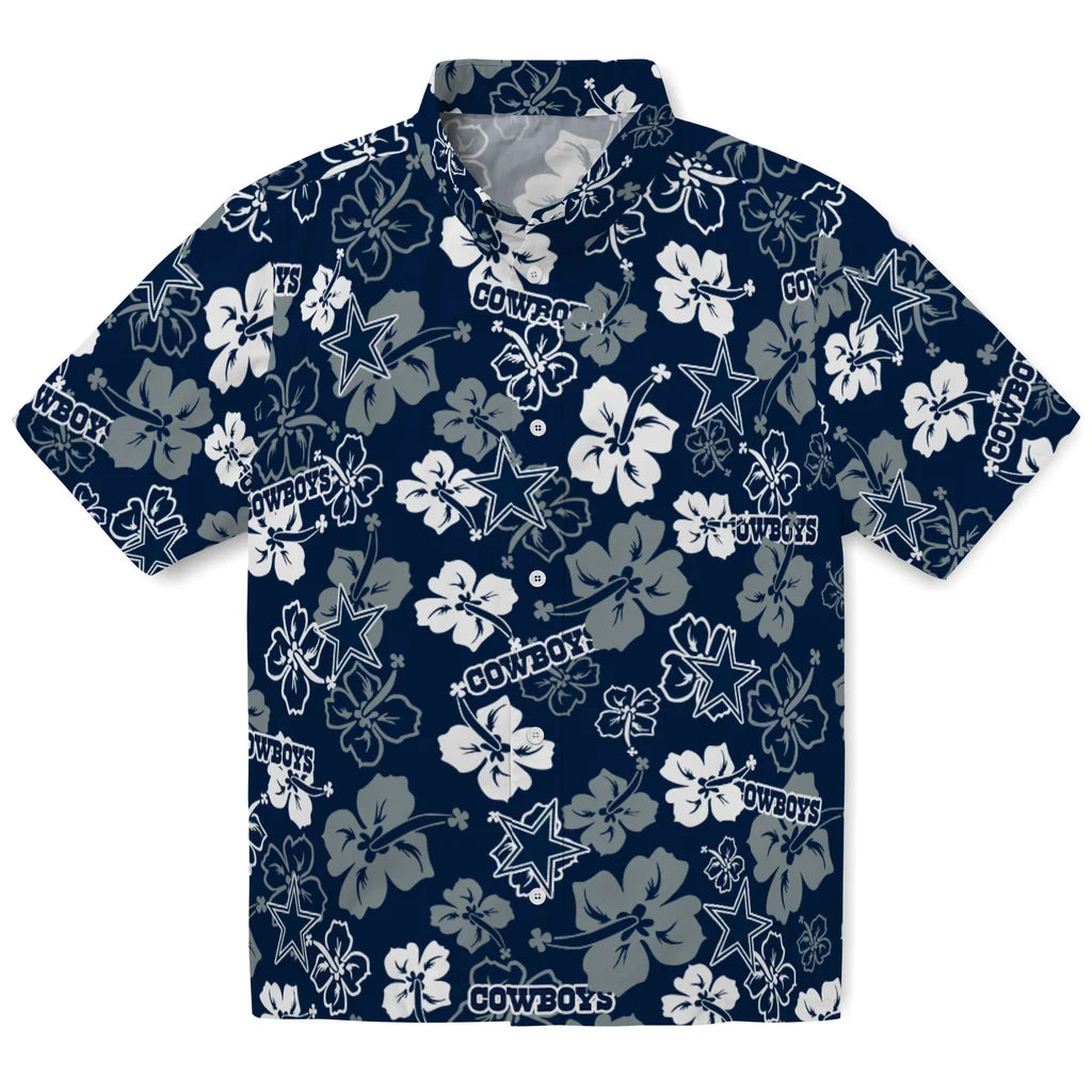 Dallas Cowboys Hawaiian Shirt - Hibiscus Flower Design | Moonbestprint