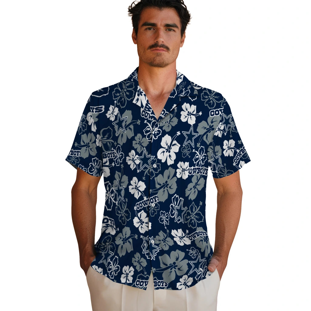 Dallas Cowboys Hawaiian Shirt - Hibiscus Flower Design | Moonbestprint