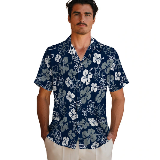 Dallas Cowboys Hawaiian Shirt - Hibiscus Flower Design | Moonbestprint