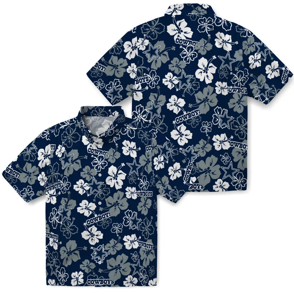 Dallas Cowboys Hawaiian Shirt - Hibiscus Flower Design | Moonbestprint