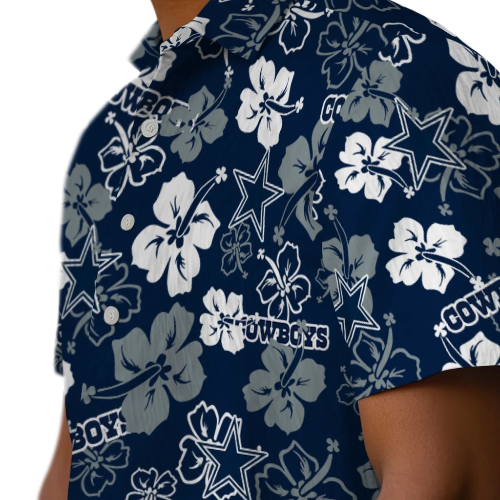 Dallas Cowboys Hawaiian Shirt - Hibiscus Flower Design | Moonbestprint