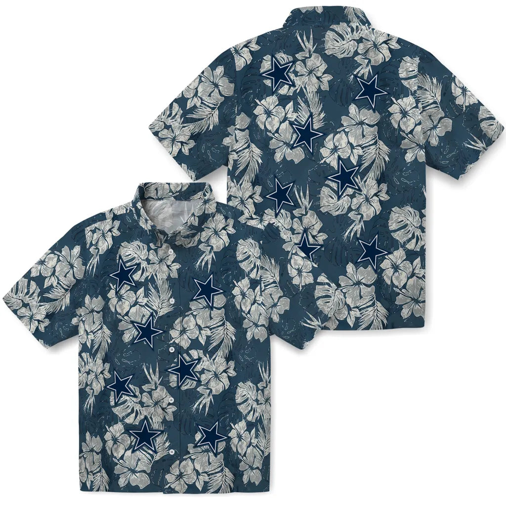 Dallas Cowboys Hawaiian Shirt - Hibiscus Flowers | Moonbestprint