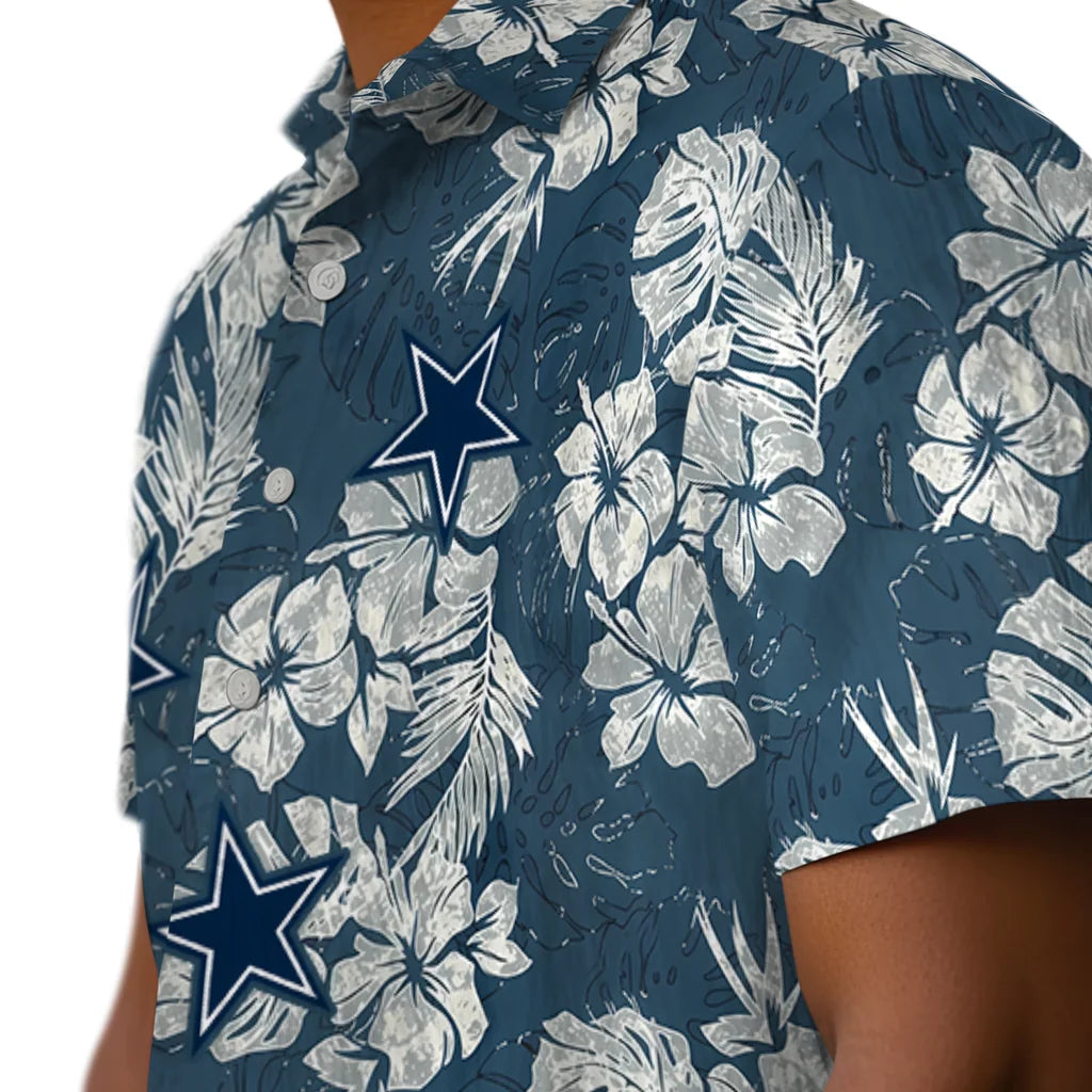 Dallas Cowboys Hawaiian Shirt - Hibiscus Flowers | Moonbestprint