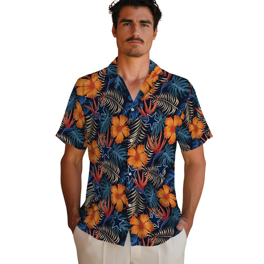 Dallas Cowboys Hawaiian Shirt - Hibiscus Foliage | Moonbestprint