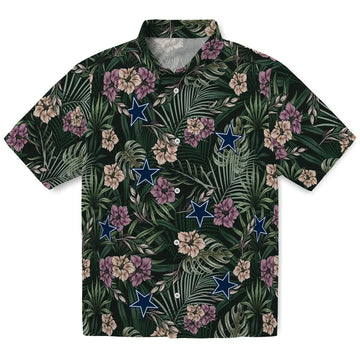 Dallas Cowboys Hawaiian Shirt - Hibiscus Leaves Pattern | Moonbestprint