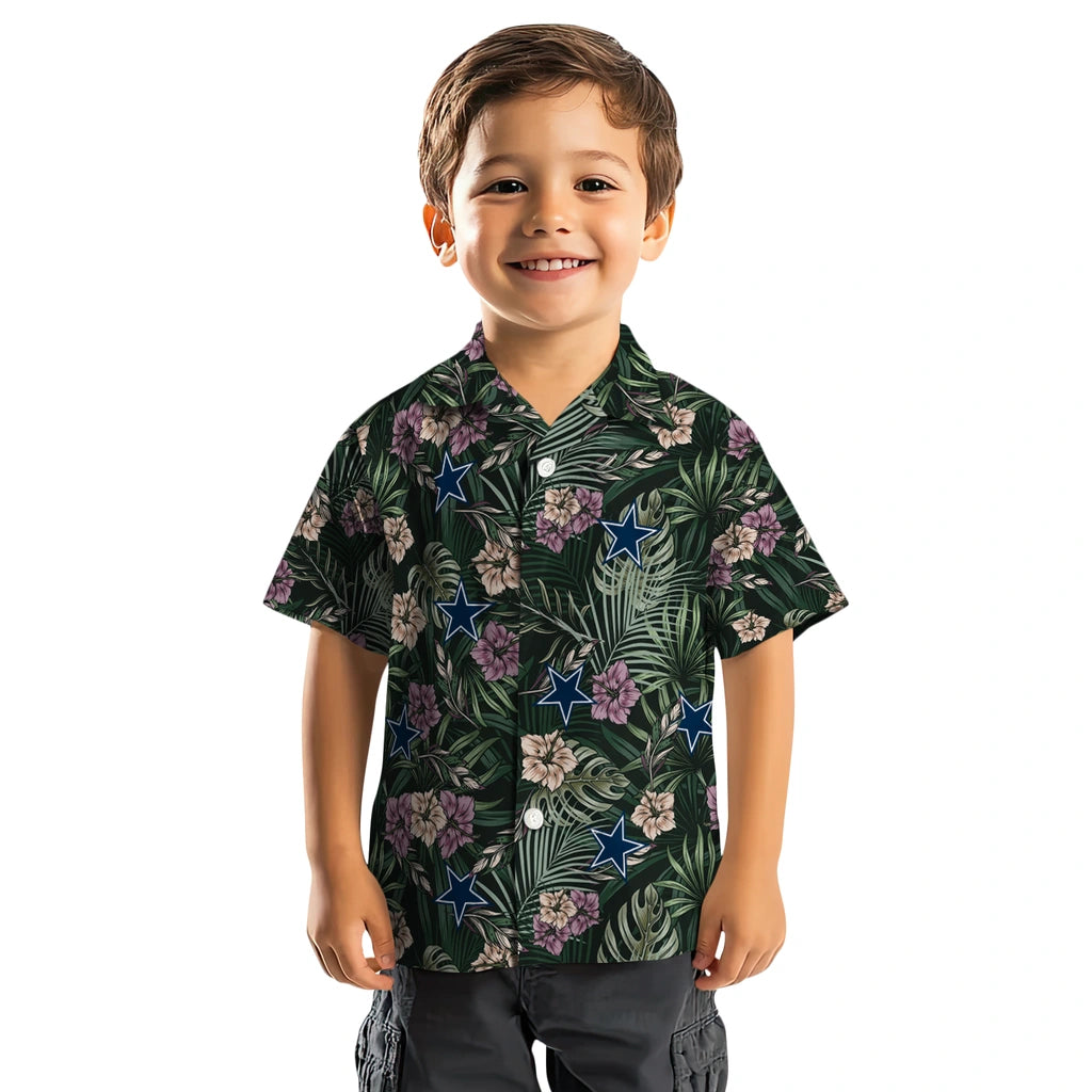 Dallas Cowboys Hawaiian Shirt - Hibiscus Leaves Pattern | Moonbestprint