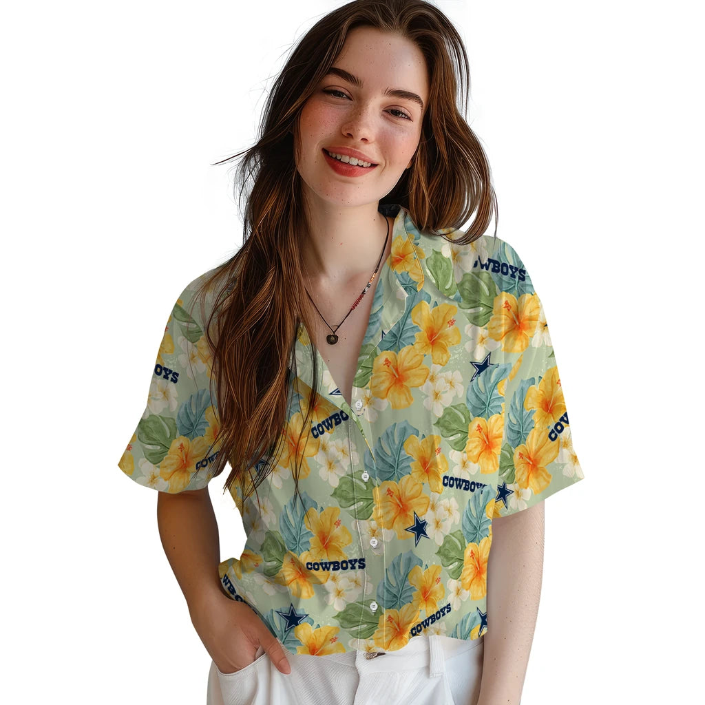 Dallas Cowboys Hawaiian Shirt - Hibiscus Mood | Moonbestprint