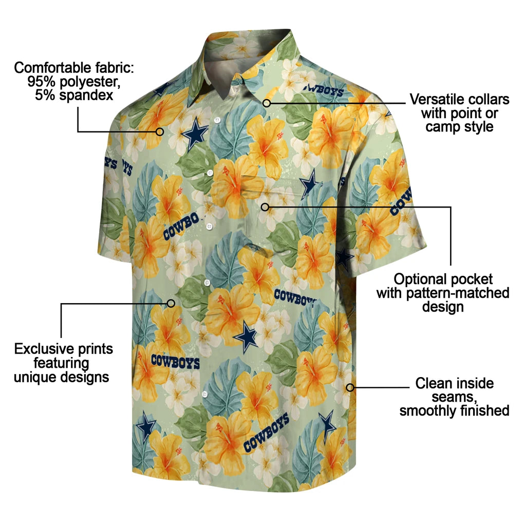 Dallas Cowboys Hawaiian Shirt - Hibiscus Mood | Moonbestprint