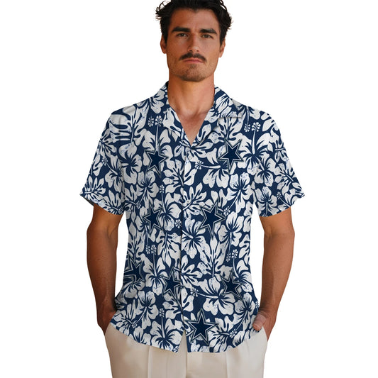 Dallas Cowboys Hawaiian Shirt - Hibiscus Motif | Moonbestprint
