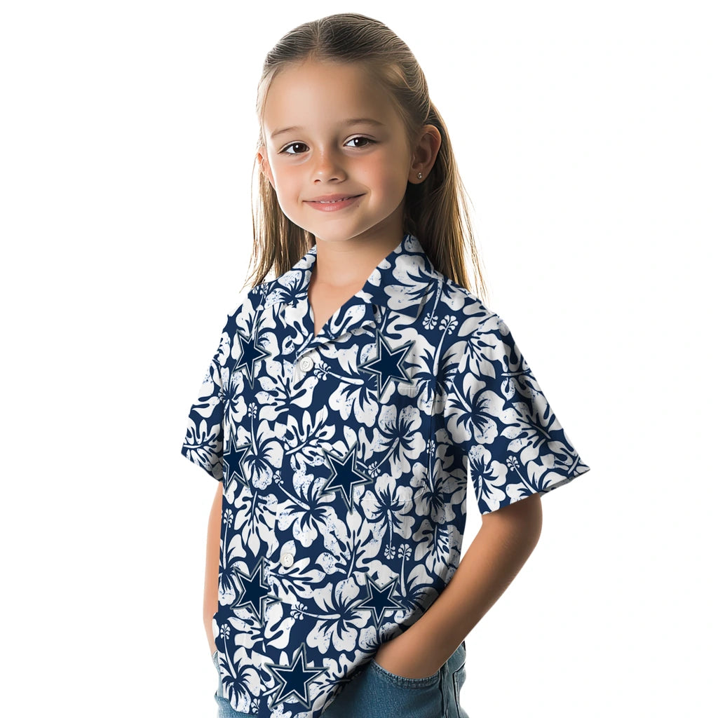 Dallas Cowboys Hawaiian Shirt - Hibiscus Motif | Moonbestprint