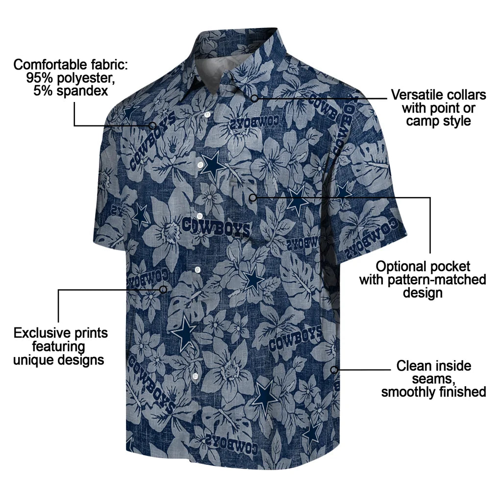 Dallas Cowboys Hawaiian Shirt - Hibiscus Oasis | Moonbestprint