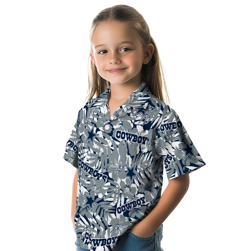 Dallas Cowboys Hawaiian Shirt - Hibiscus Overlay | Moonbestprint
