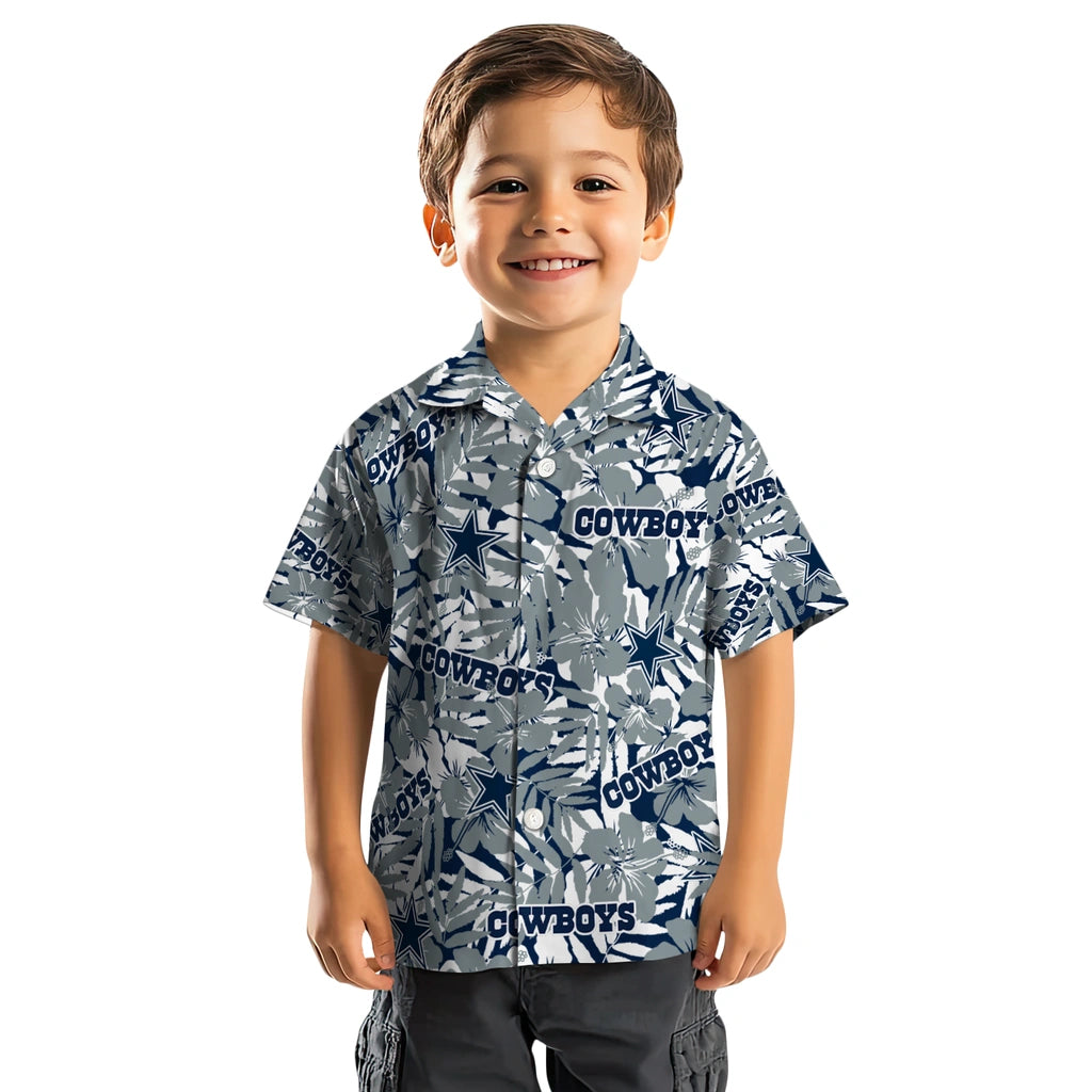 Dallas Cowboys Hawaiian Shirt - Hibiscus Overlay | Moonbestprint