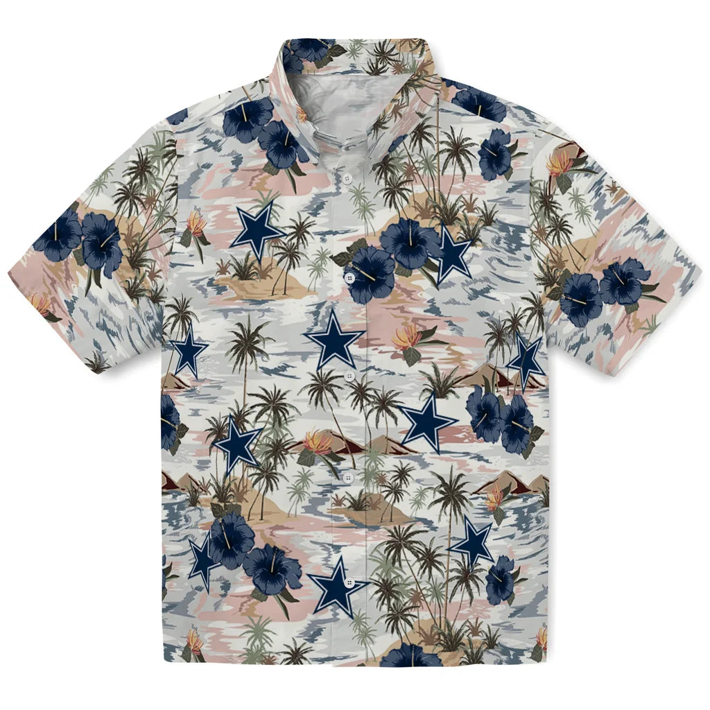 Dallas Cowboys Hawaiian Shirt - Hibiscus Seaside | Moonbestprint
