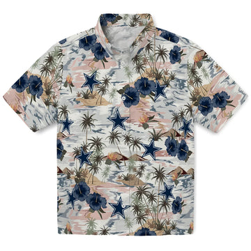 Dallas Cowboys Hawaiian Shirt - Hibiscus Seaside | Moonbestprint