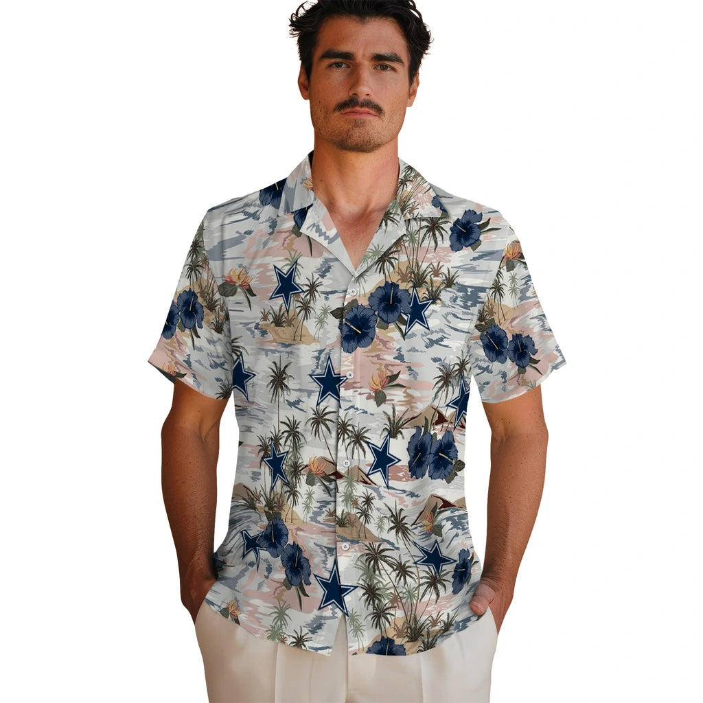 Dallas Cowboys Hawaiian Shirt - Hibiscus Seaside | Moonbestprint