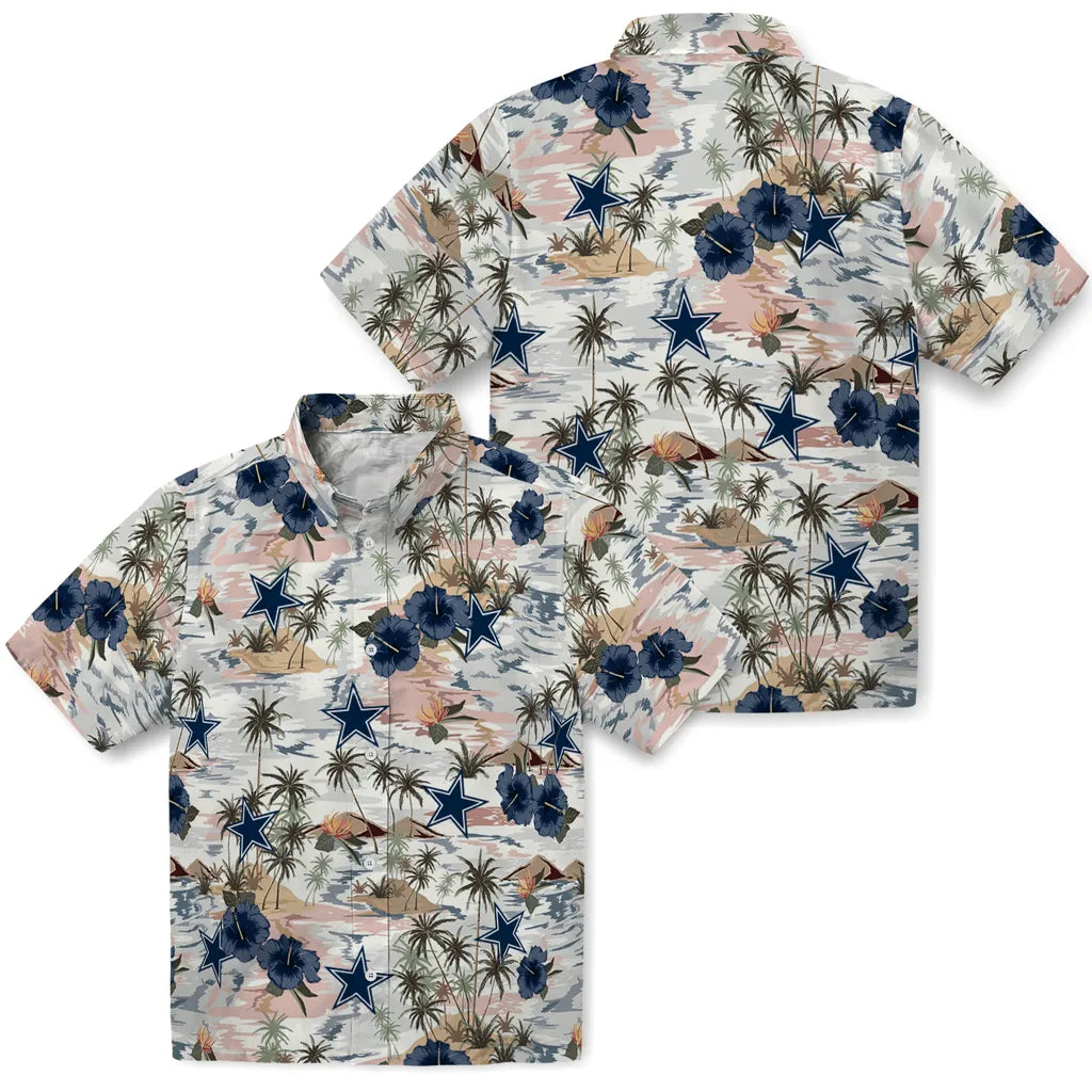 Dallas Cowboys Hawaiian Shirt - Hibiscus Seaside | Moonbestprint