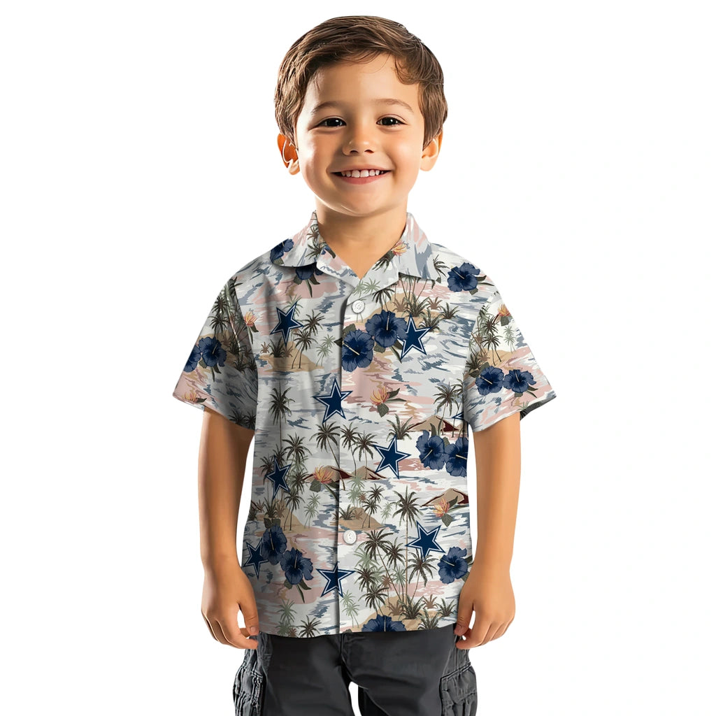 Dallas Cowboys Hawaiian Shirt - Hibiscus Seaside | Moonbestprint