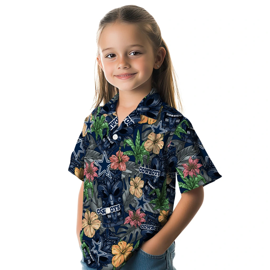 Dallas Cowboys Hawaiian Shirt - Hibiscus Tiki Jungle | Moonbestprint
