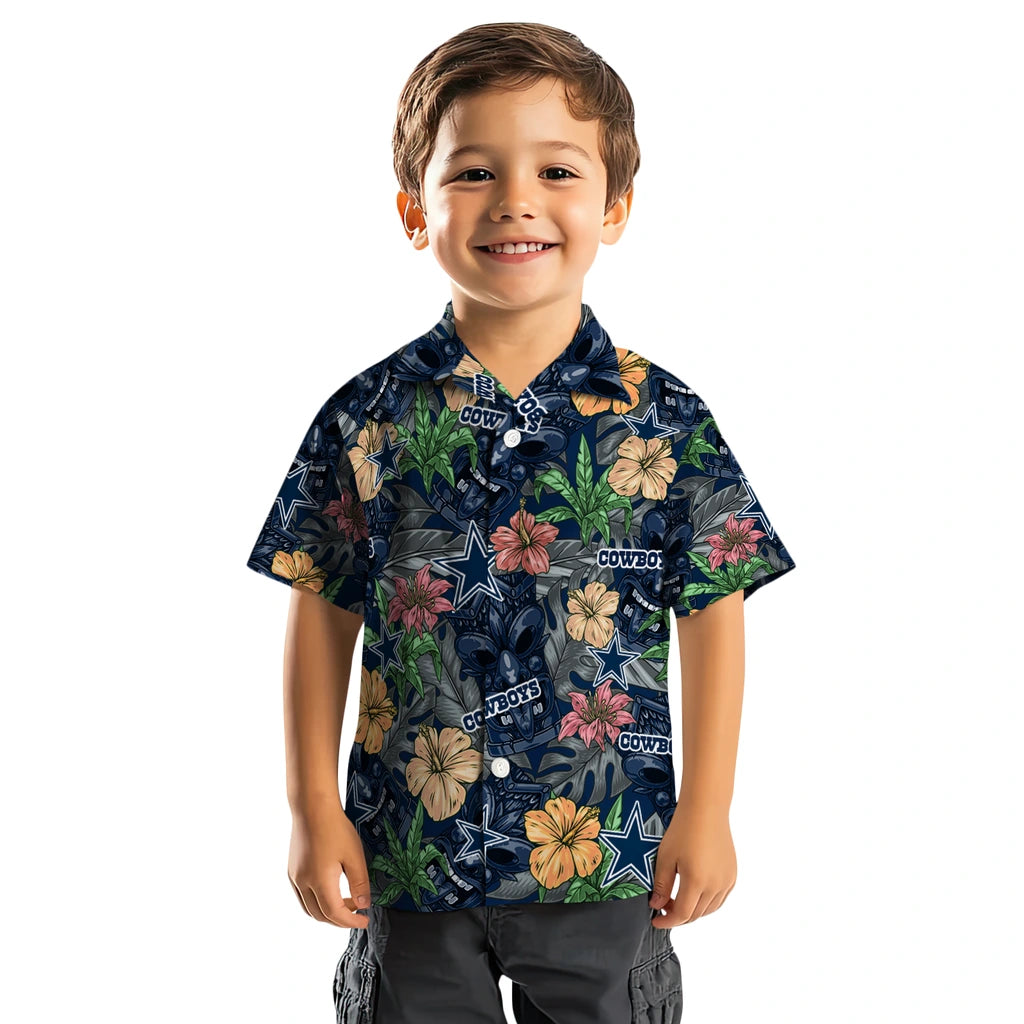 Dallas Cowboys Hawaiian Shirt - Hibiscus Tiki Jungle | Moonbestprint