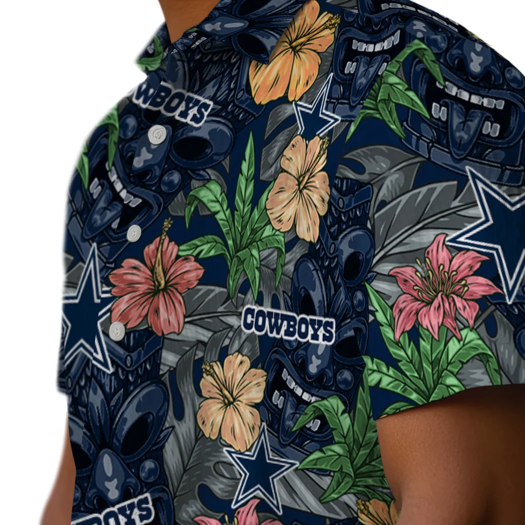 Dallas Cowboys Hawaiian Shirt - Hibiscus Tiki Jungle | Moonbestprint