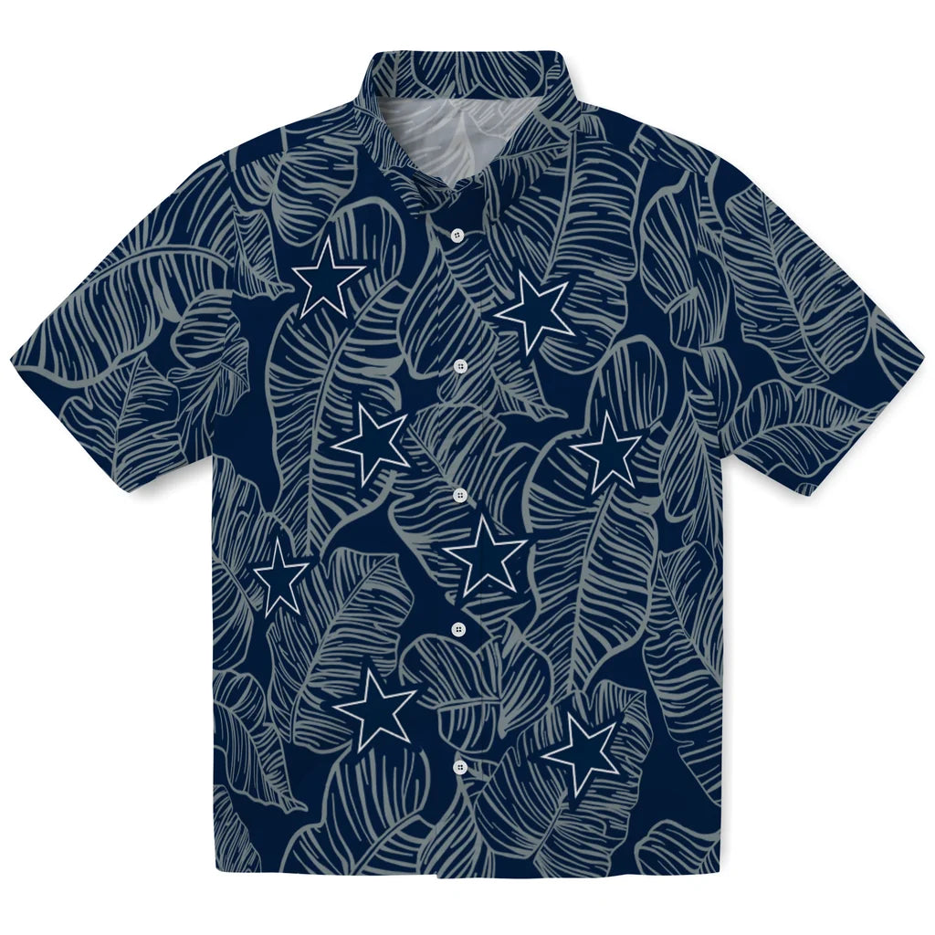 Dallas Cowboys Hawaiian Shirt - Leaf Outline | Moonbestprint