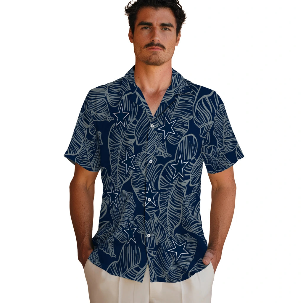 Dallas Cowboys Hawaiian Shirt - Leaf Outline | Moonbestprint
