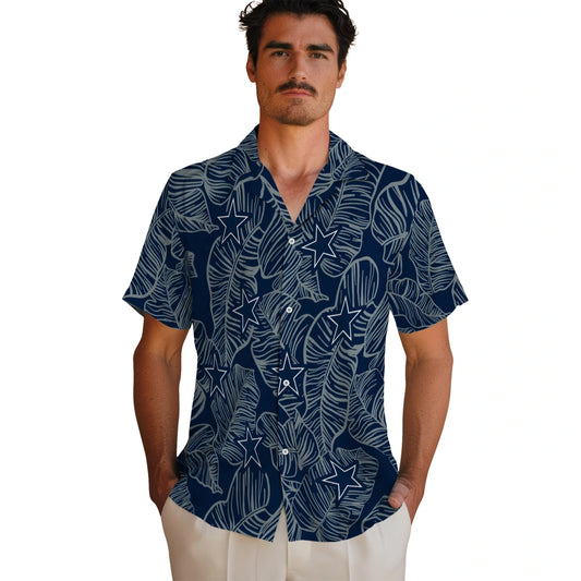 Dallas Cowboys Hawaiian Shirt - Leaf Outline | Moonbestprint