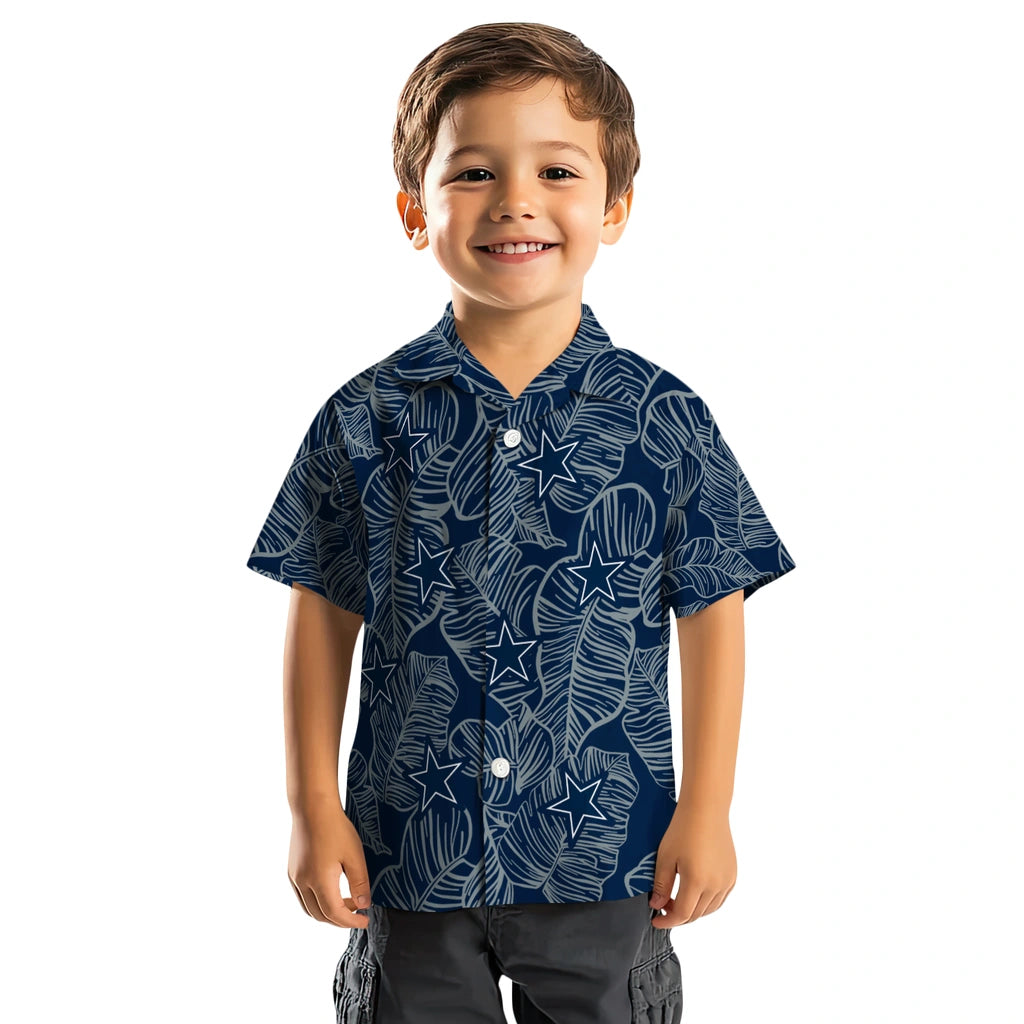 Dallas Cowboys Hawaiian Shirt - Leaf Outline | Moonbestprint